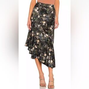 NEW! VINCE Women's Petal Rose asymmetrical Skirt Size 8 NWT Black Multi Floral